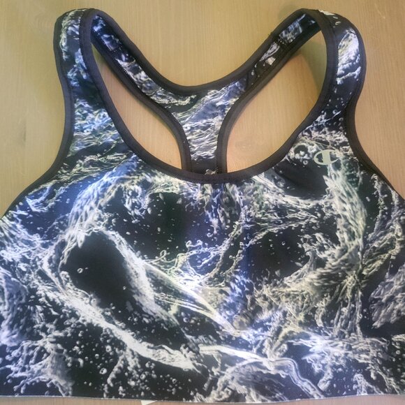 NWOT Champion Racerback Sports Bra - Black and White - Picture 1 of 6